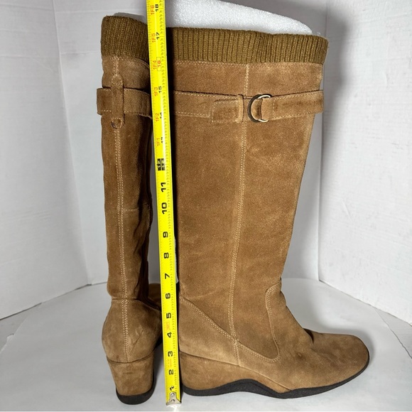 A.N.A | A New Approach Light Brown Tall Suede Wedge Boots | Size 10 - Picture 12 of 14